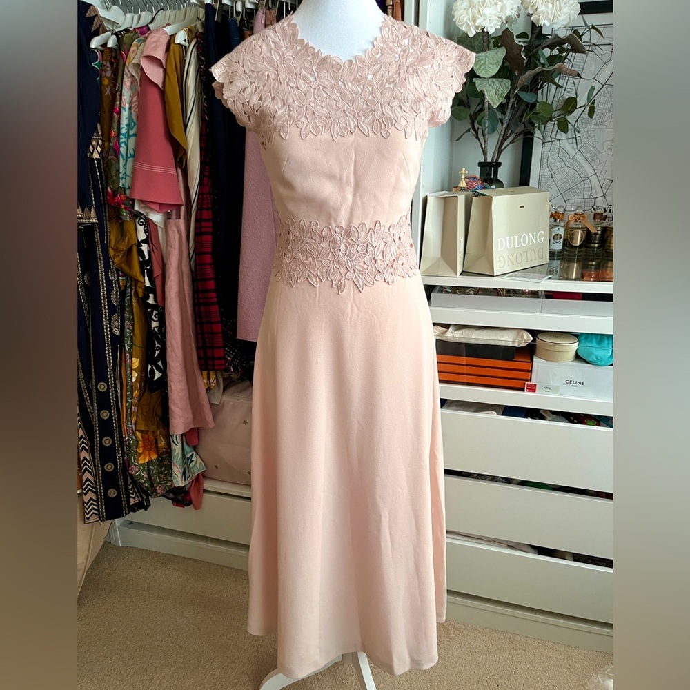 LK Bennett “Selene” Blush Lace Dress Size 2